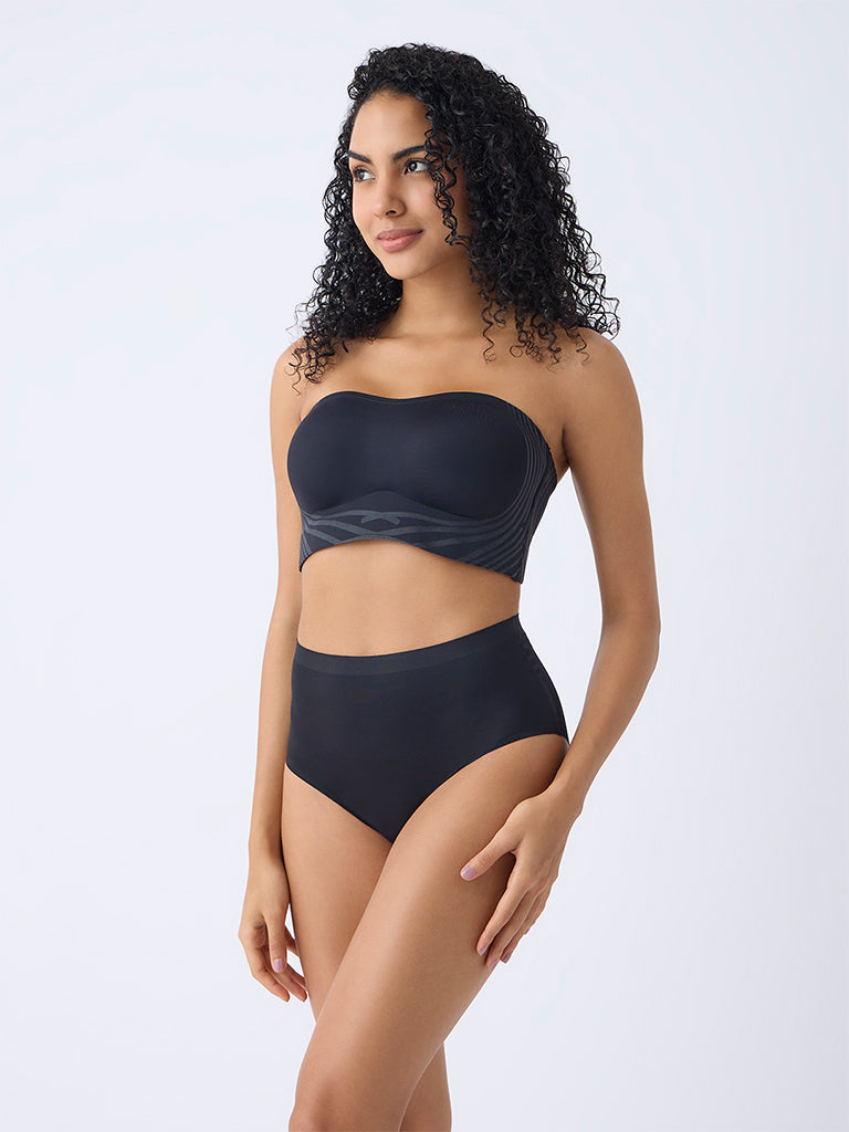 Wunderlove Black Shadow Sculpt Padded Bandeau Bra