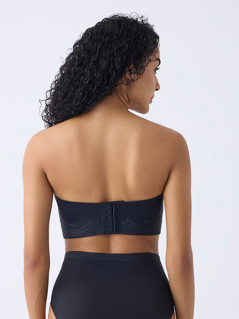 Wunderlove Black Shadow Sculpt Padded Bandeau Bra
