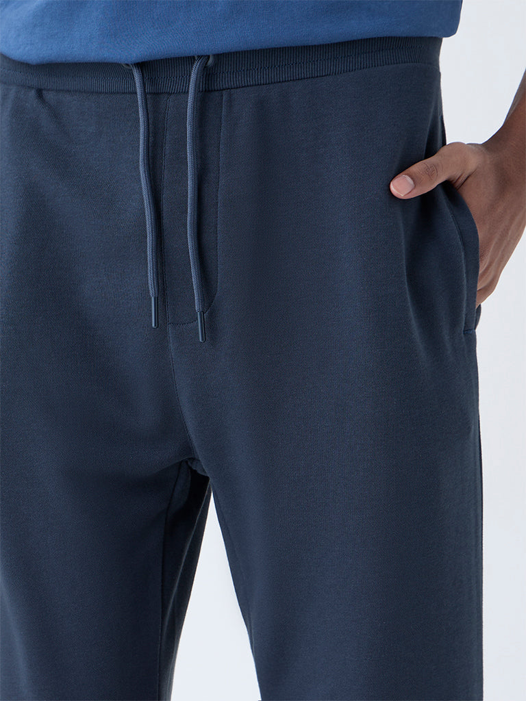 WES Casuals Teal Relaxed-Fit Cotton-Blend Track Pants