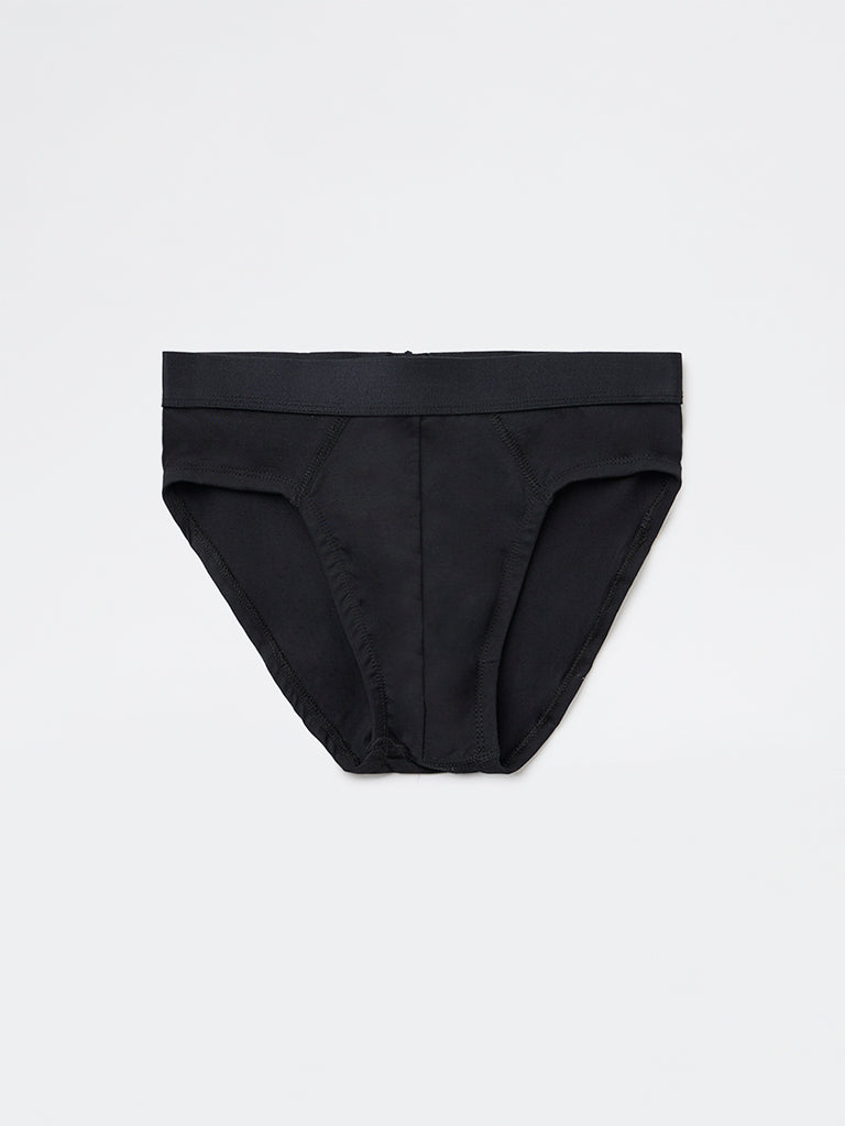 WES Lounge Wine Solid Cotton-Blend Briefs - Pack of 3