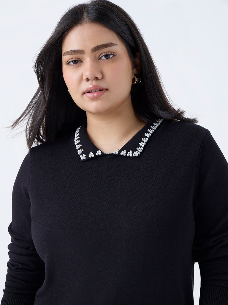 Gia Black Pearlescent Top