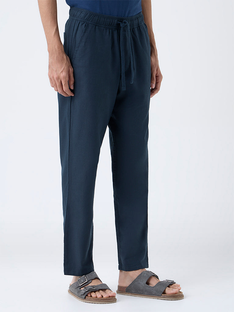 ETA Teal Relaxed-Fit Mid-Rise Cotton Chinos