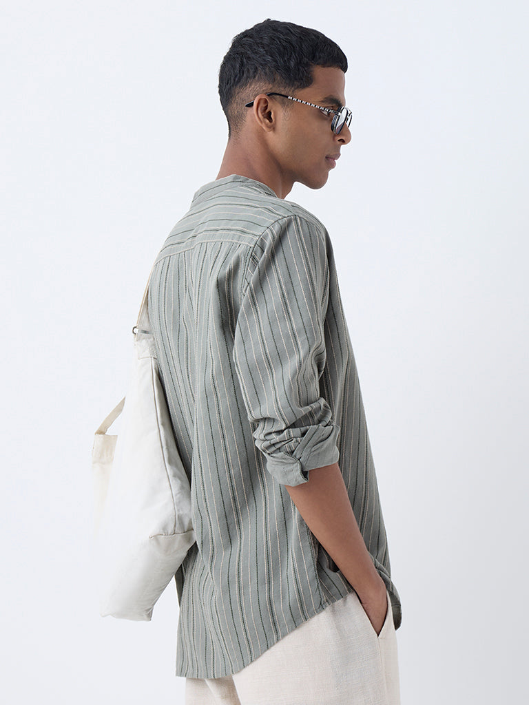 ETA Sage Striped Relaxed-Fit Cotton Shirt