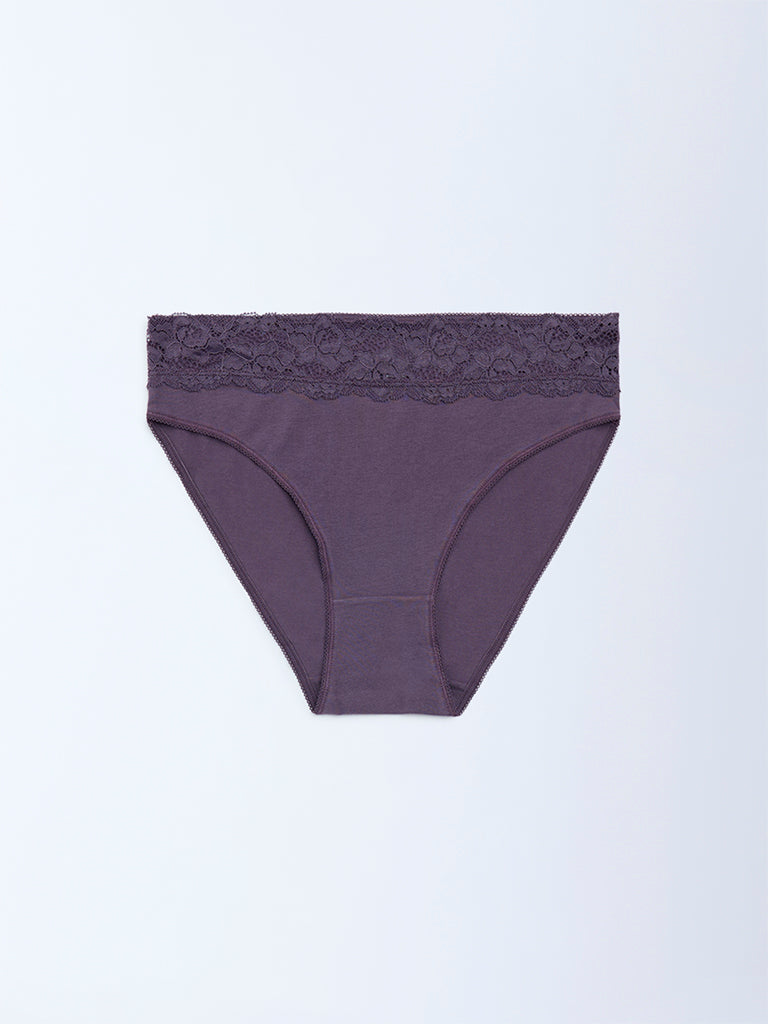 Wunderlove 3-Pack Lace Hi-Leg Cotton-Blend Briefs