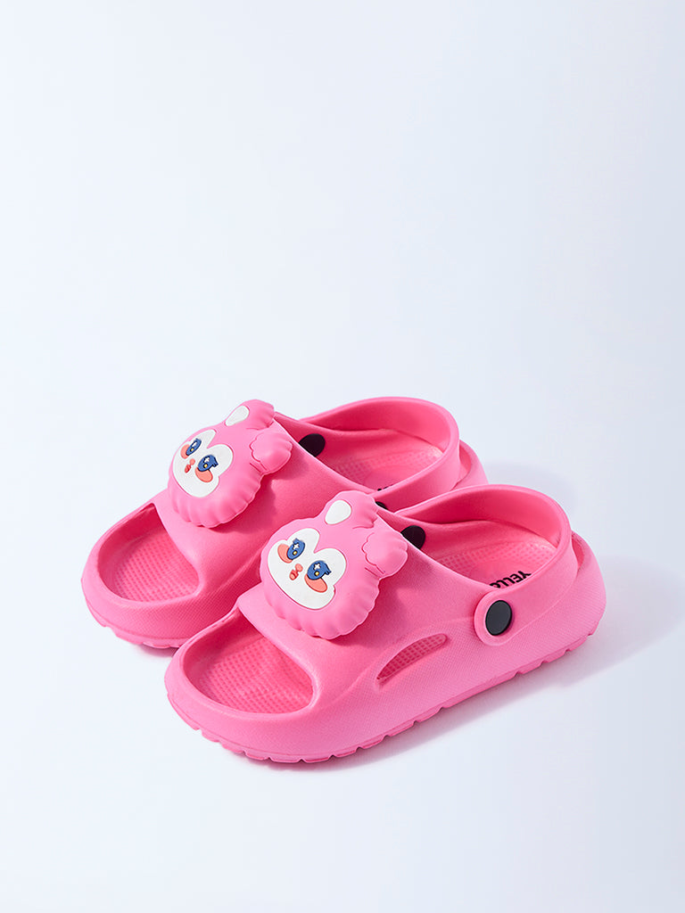 Yellow Pink Applique Detailed Clogs