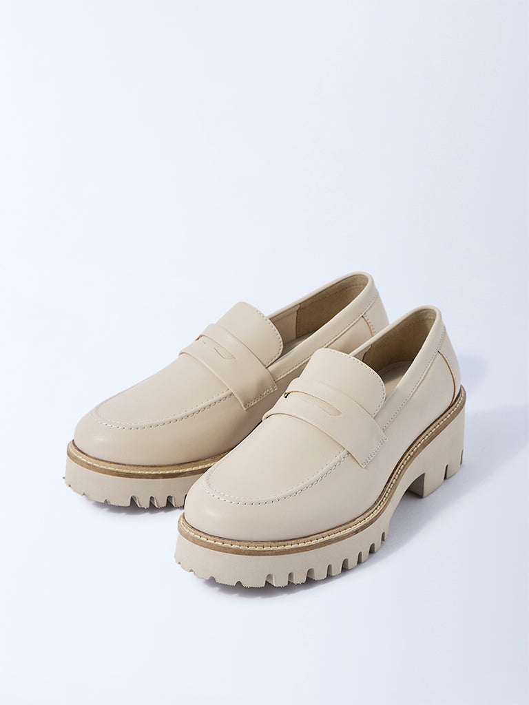 LUNA BLU Ivory Chunky Loafers