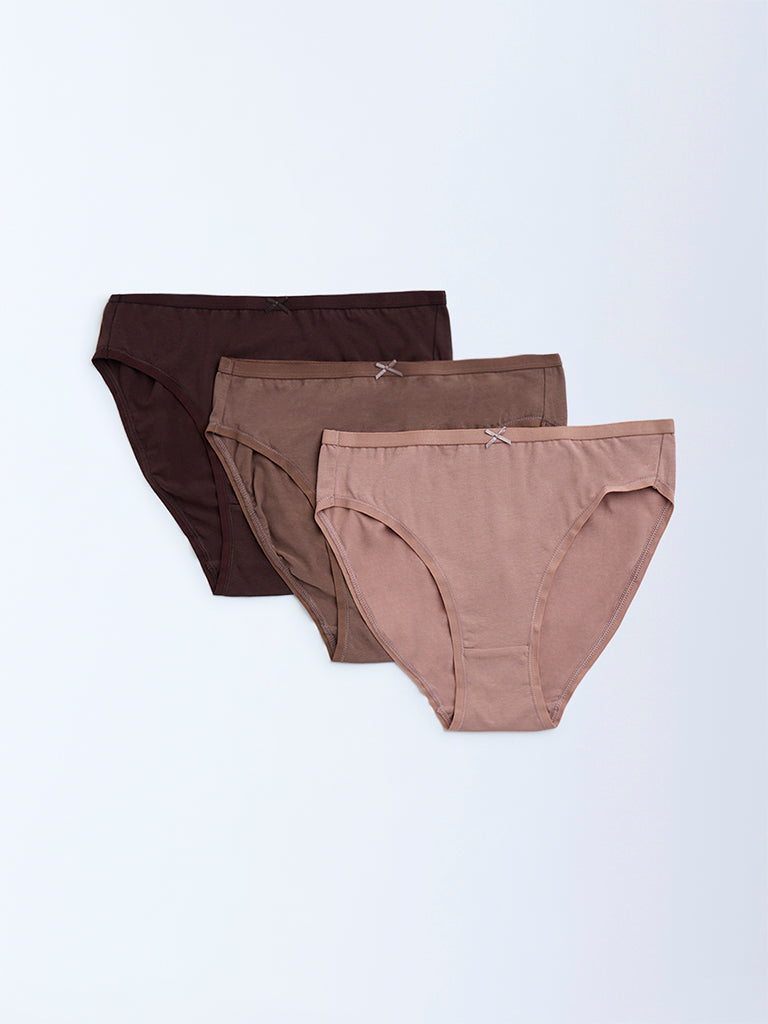 Wunderlove 3-Pack Cotton-Blend Hi-Leg Briefs