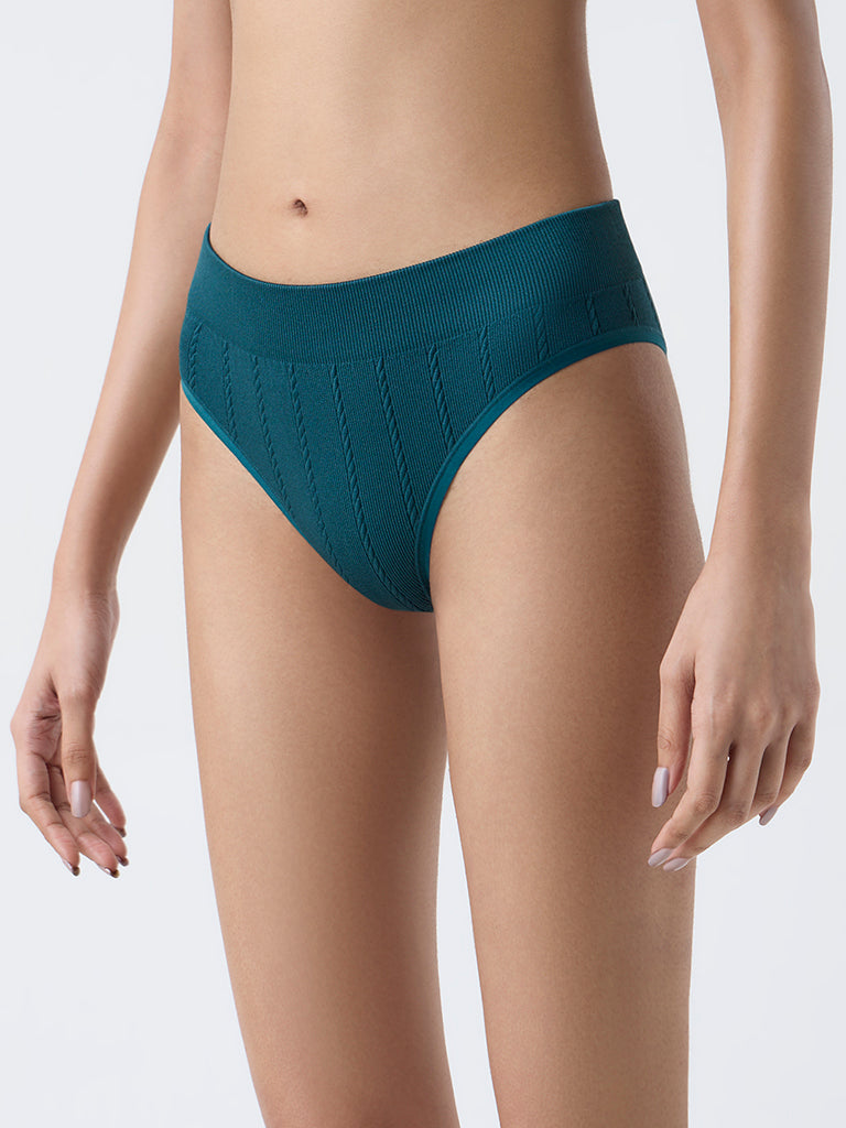Superstar Green Seam-Free Textured Briefs