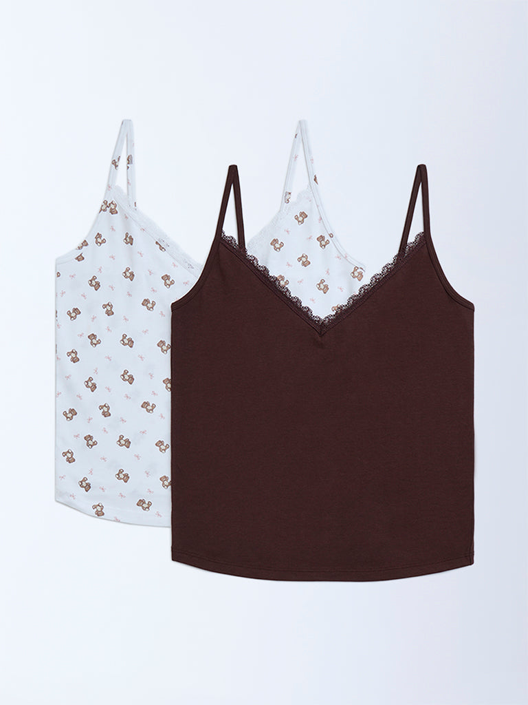 Superstar 2-Pack Printed Cotton-Blend Camisoles