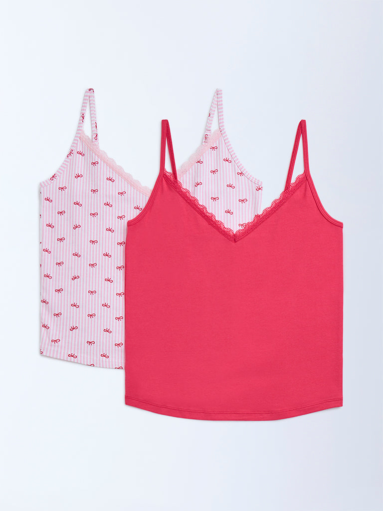 Superstar 2-Pack Printed Cotton-Blend Camisoles