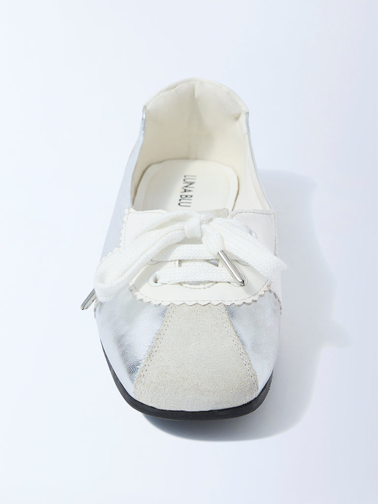 LUNA BLU Silver Lace-Up Shoes