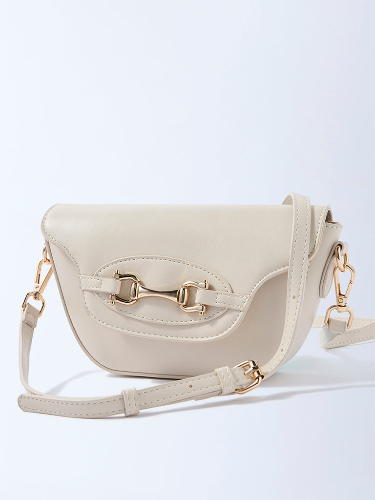 Westside Off-White Buckle-Detailed Sling Bag