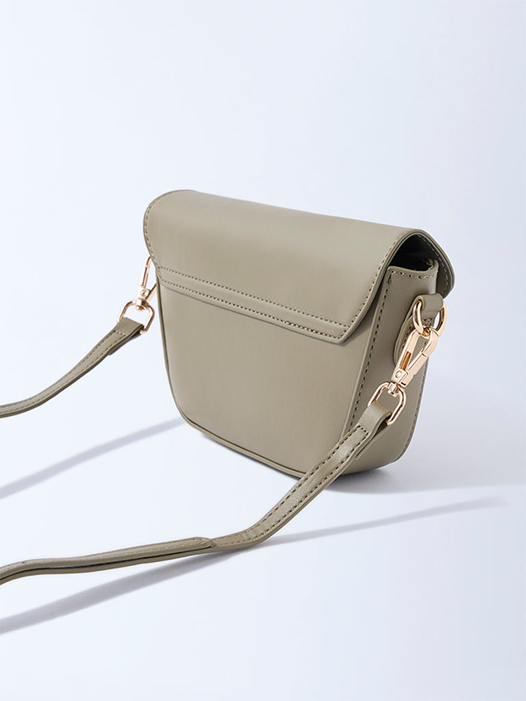 Westside Olive Buckle-Detailed Sling Bag