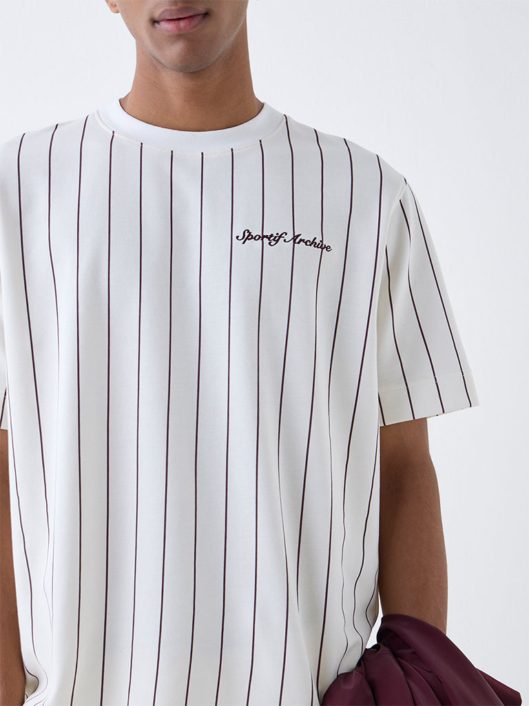 Studiofit Off-White Relaxed-Fit Cotton-Blend T-Shirt