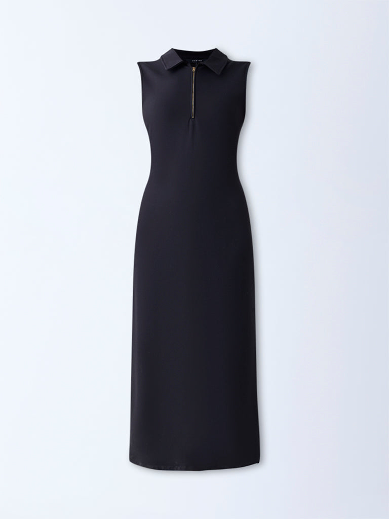 Wardrobe Black Quarter-Zip Shirt Dress