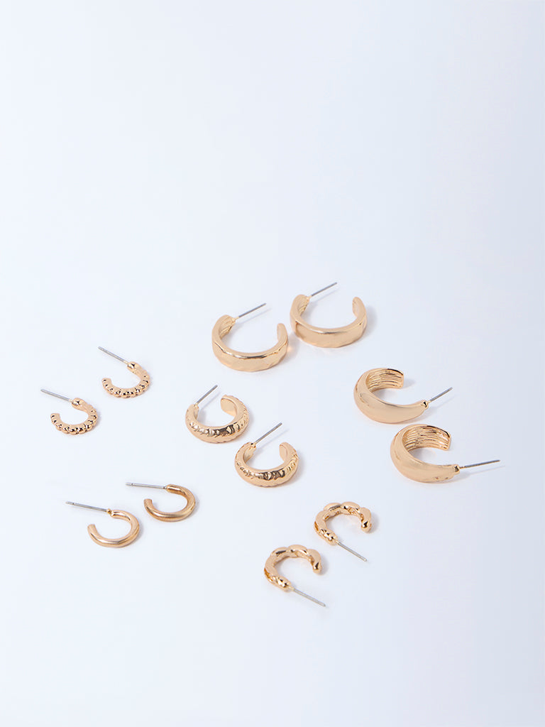 Westside Accessories Gold Thin and Chunky Hoops - Pack of 6