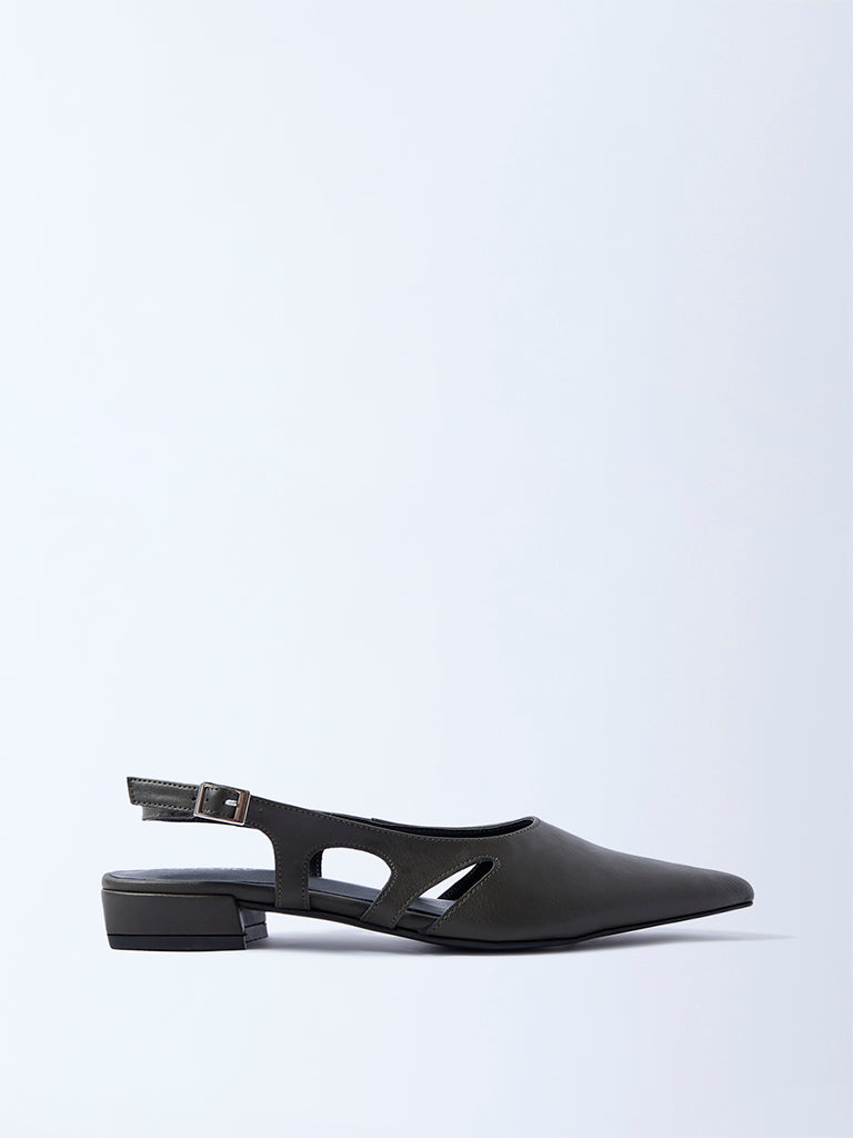 LUNA BLU Olive Slingback Mules