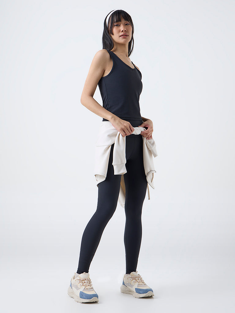 Nuoflexx Black Ribbed Tank Top