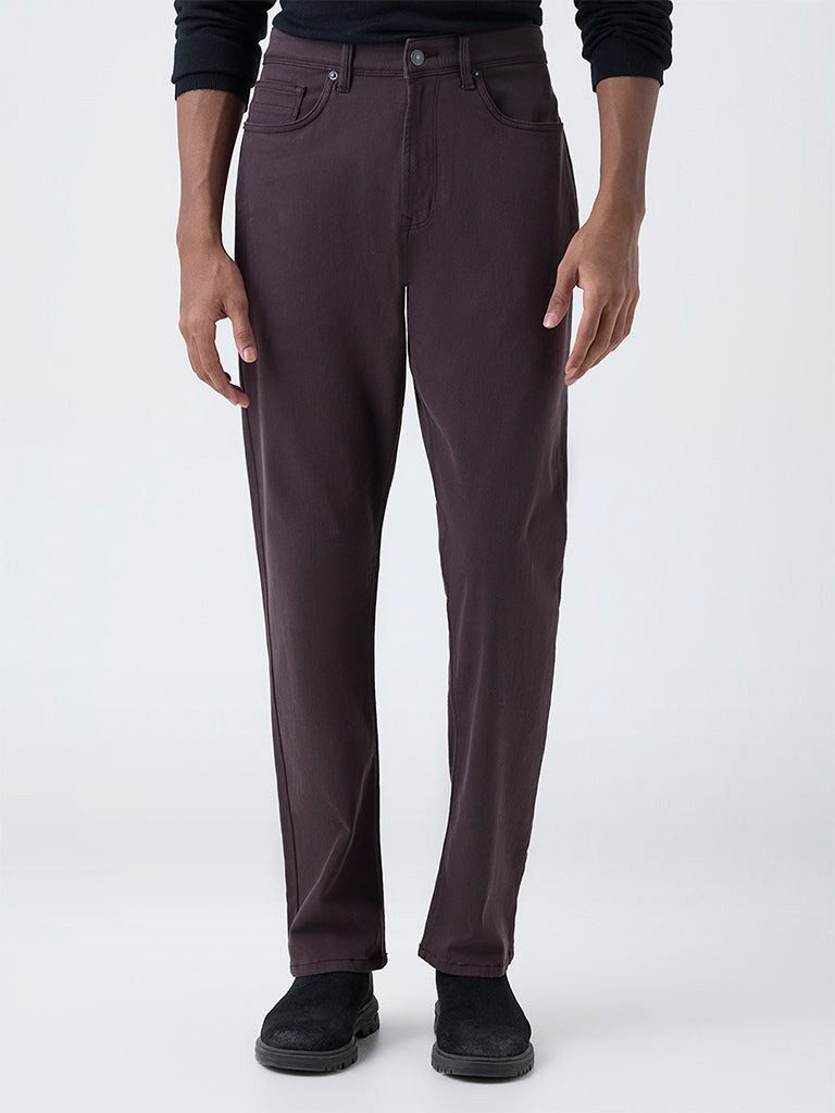 Ascot Dark Brown Mid-Rise Relaxed-Fit Jeans