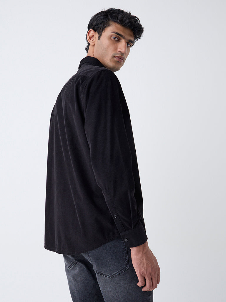 Ascot Black Relaxed-Fit Corduroy Shirt