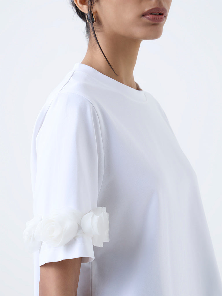 Wardrobe White Rosette T-Shirt