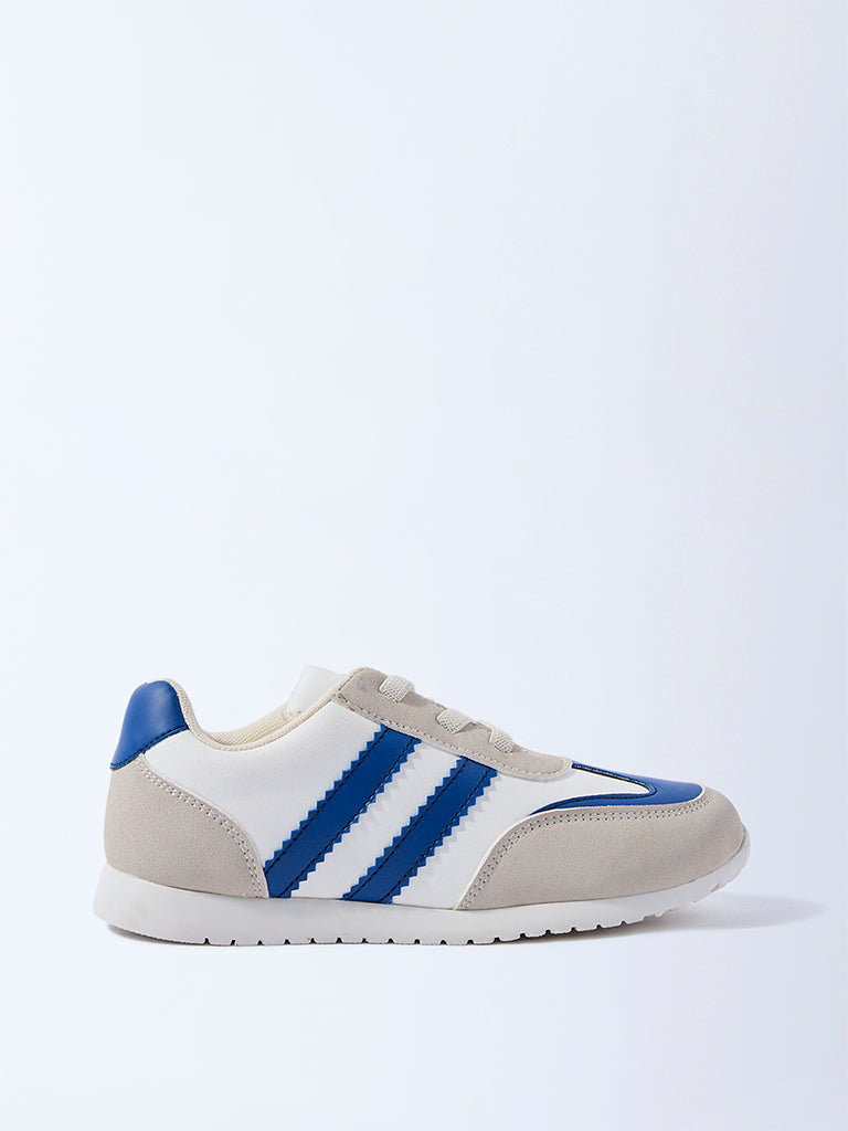 Yellow Blue Colour-Blocked Lace-Up Sneakers