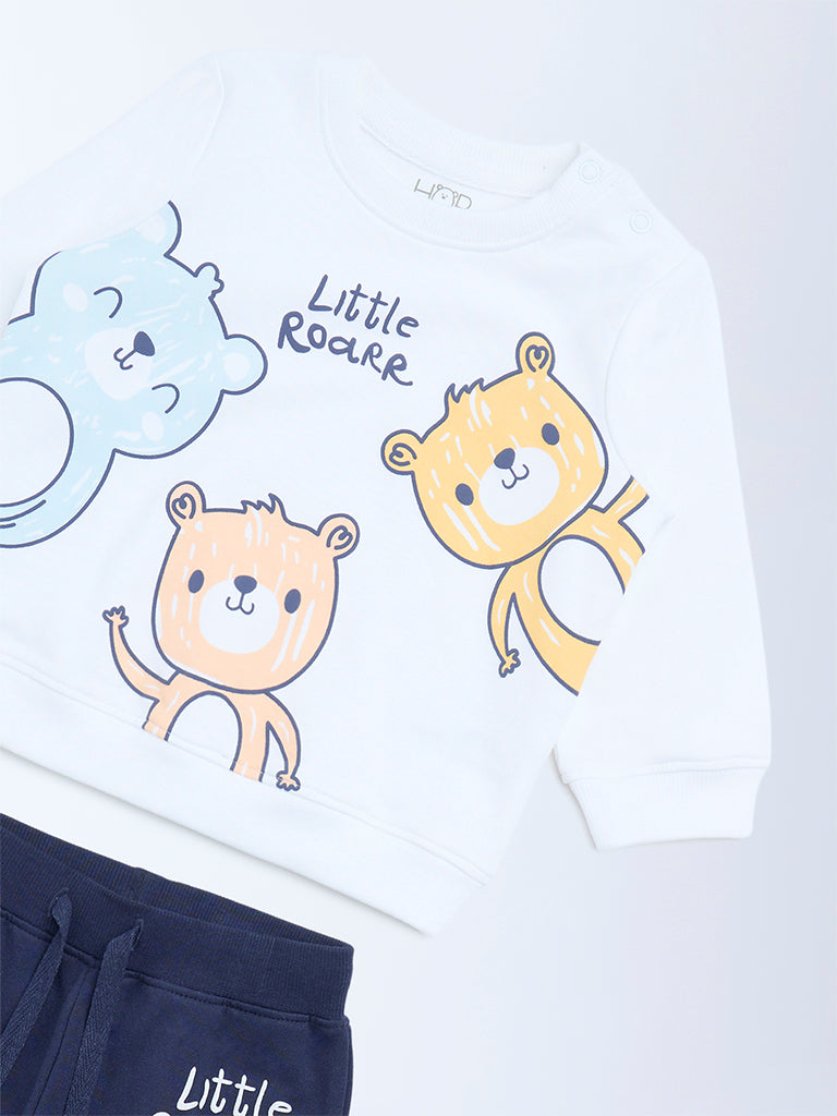 HOP Baby Boys Navy Cotton Sweatshirt and Joggers Set