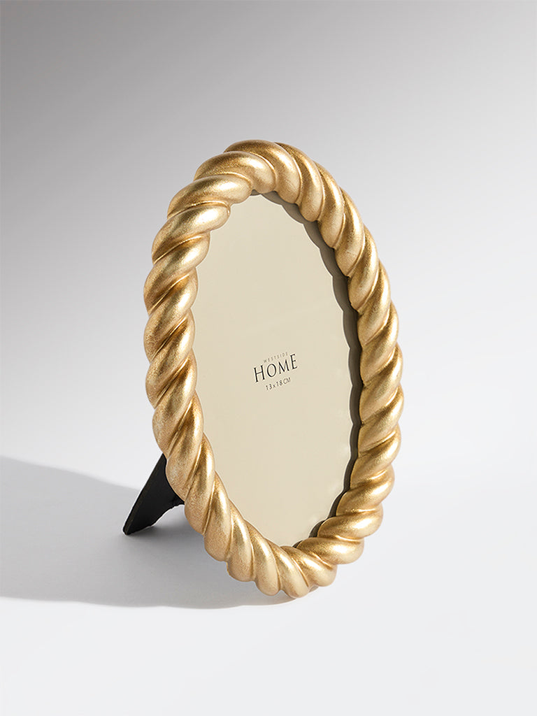 Westside Home Gold Resin Rope Detailed Photo Frame