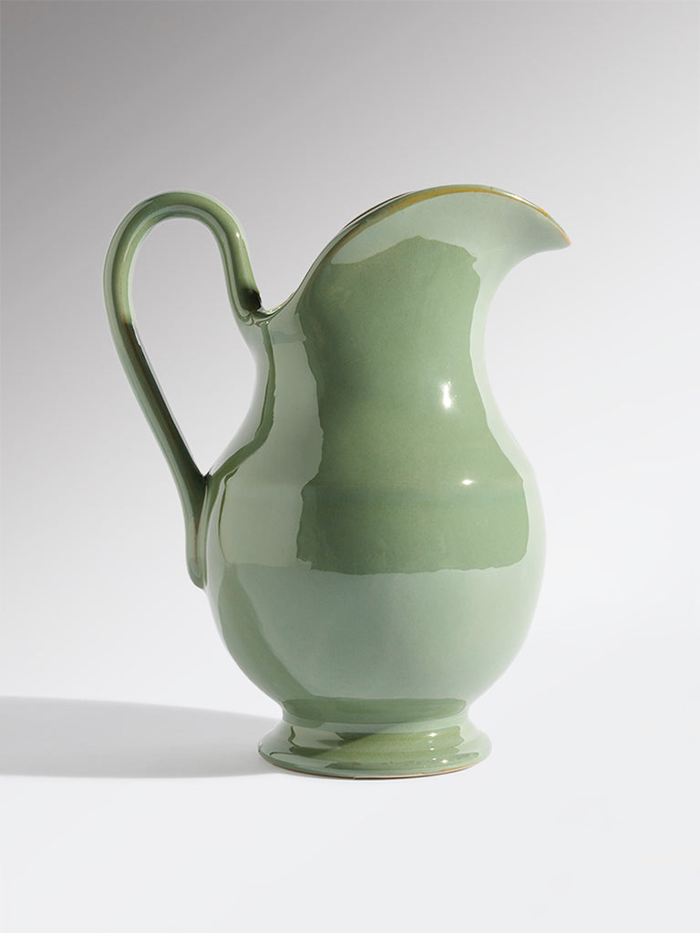 Westside Home Green Ceramic Jug Vase