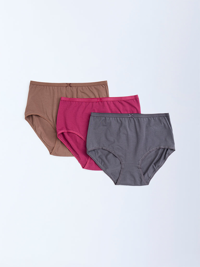 Wunderlove 3-Pack Solid High-Rise Briefs