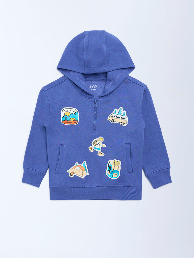 HOP Kids Boys Lavender Cotton-Blend Hoodie