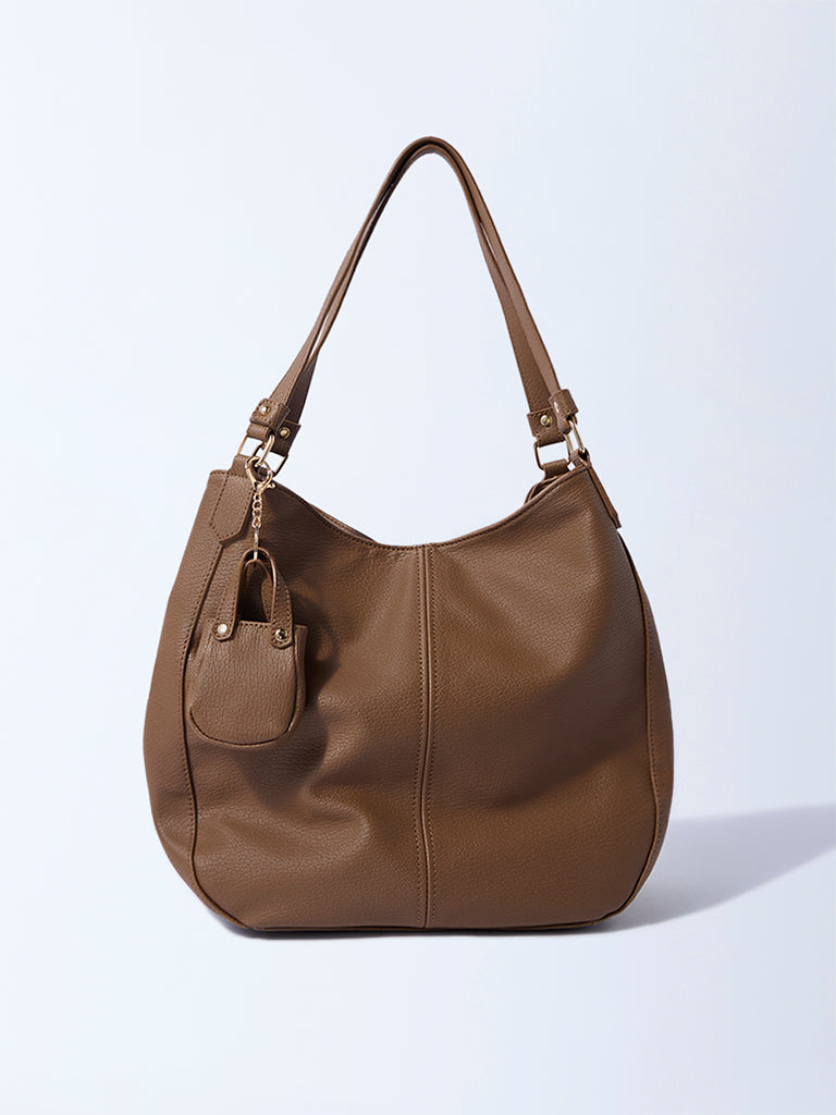 Westside Brown Shoulder Bag with Bag Charm