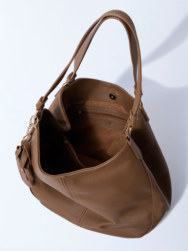 Westside Brown Shoulder Bag with Bag Charm