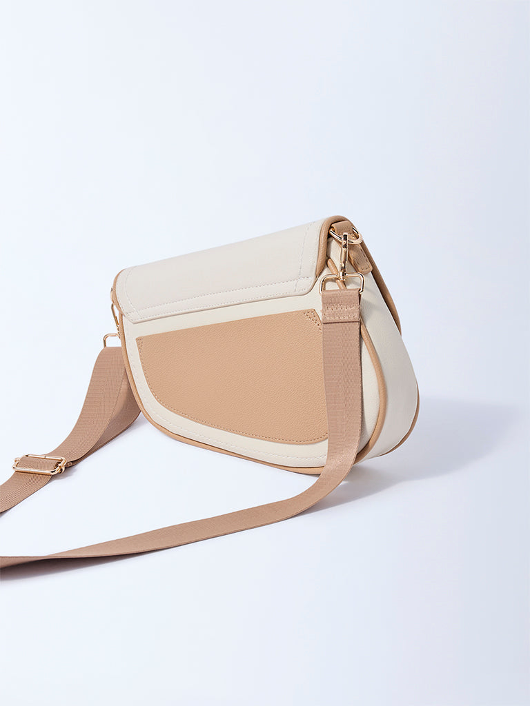 Westside Cream Asymmetric Sling Bag
