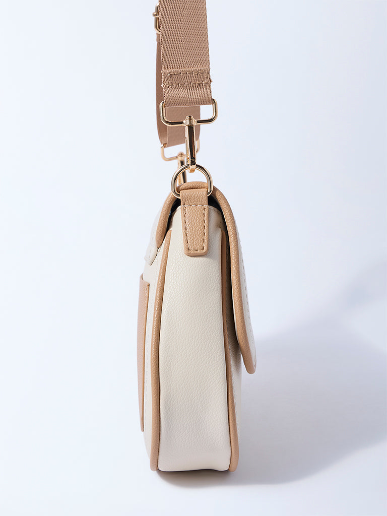 Westside Cream Asymmetric Sling Bag