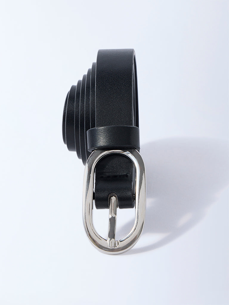 Westside Accessories Black Oval Buckle Belt