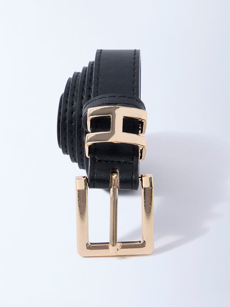 Westside Accessories Black Square Buckle Belt
