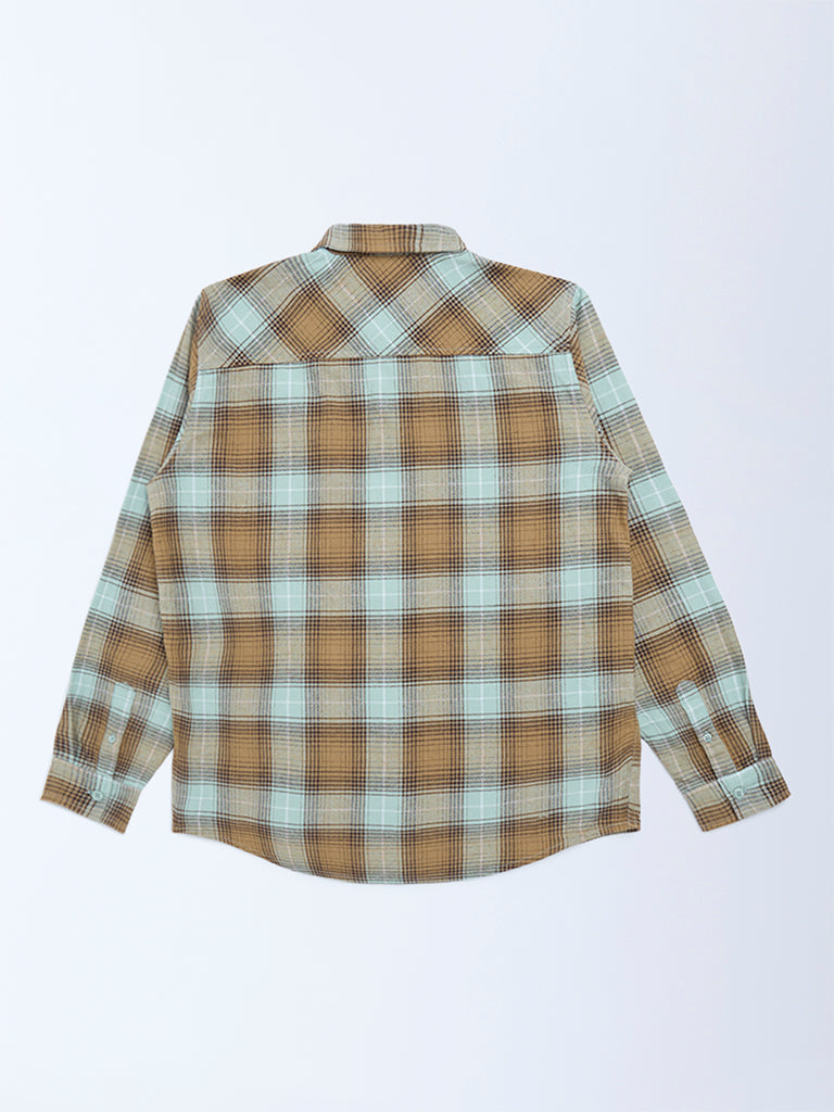 Boys Multicolour Checks Pattern Cotton Shirt