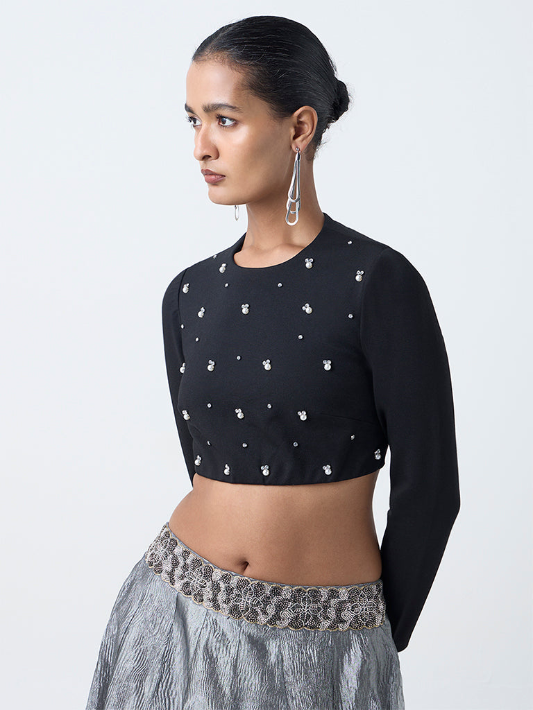 Vark Black Pearlescent Top