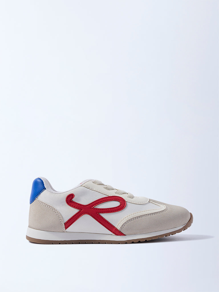 Yellow Multicolour Colour-Blocked Suede Sneakers