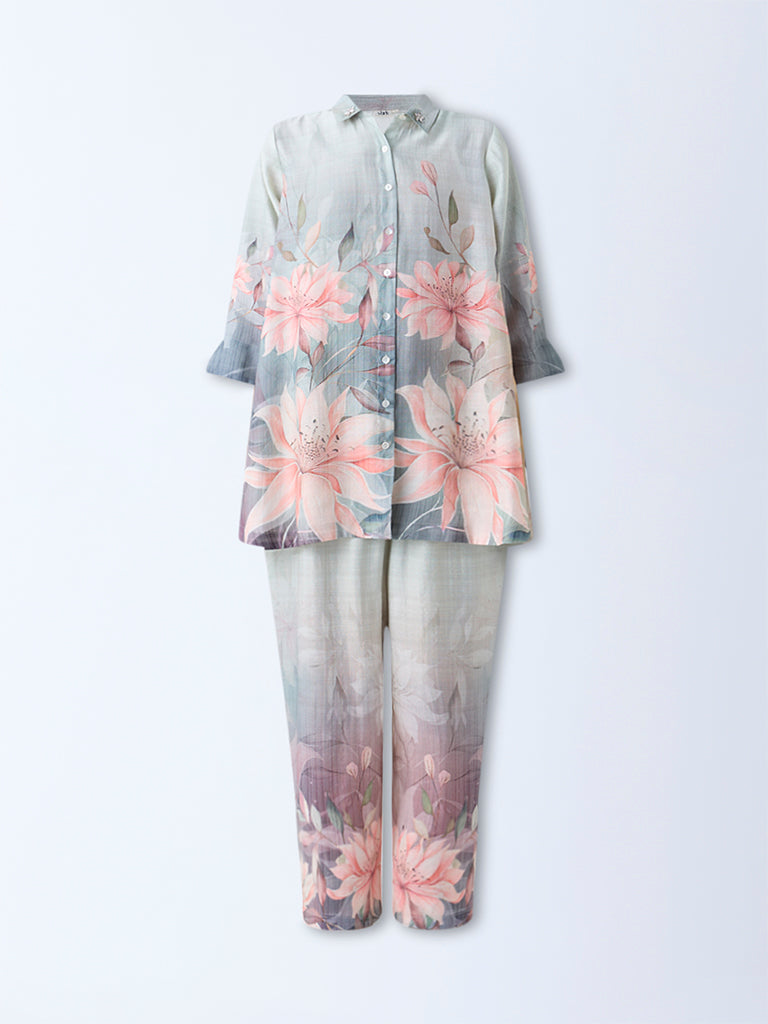 Vark Multicolour Floral Design Co-ord Set
