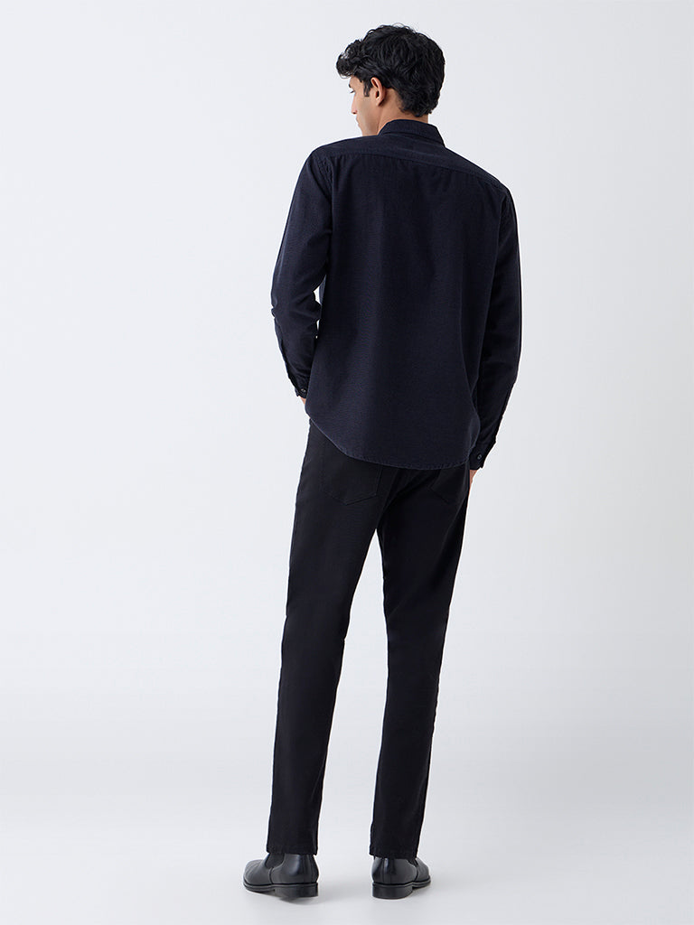 WES Casuals Navy Relaxed-Fit Corduroy Shirt