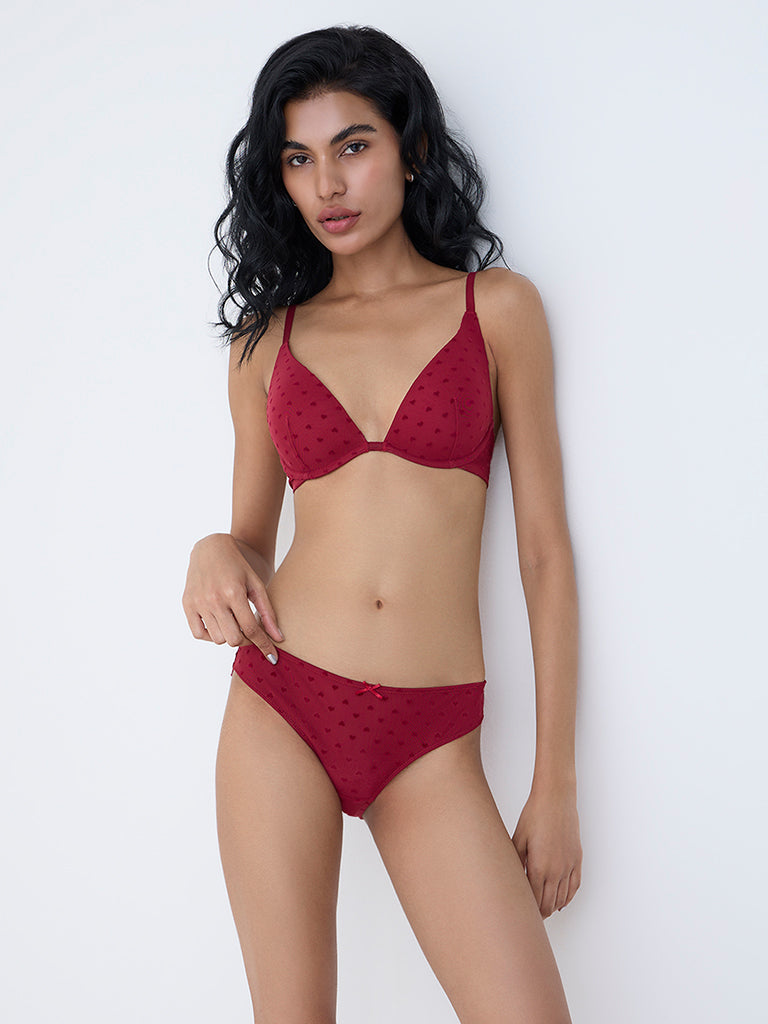 Superstar Red Mesh Detailed Wired Bra