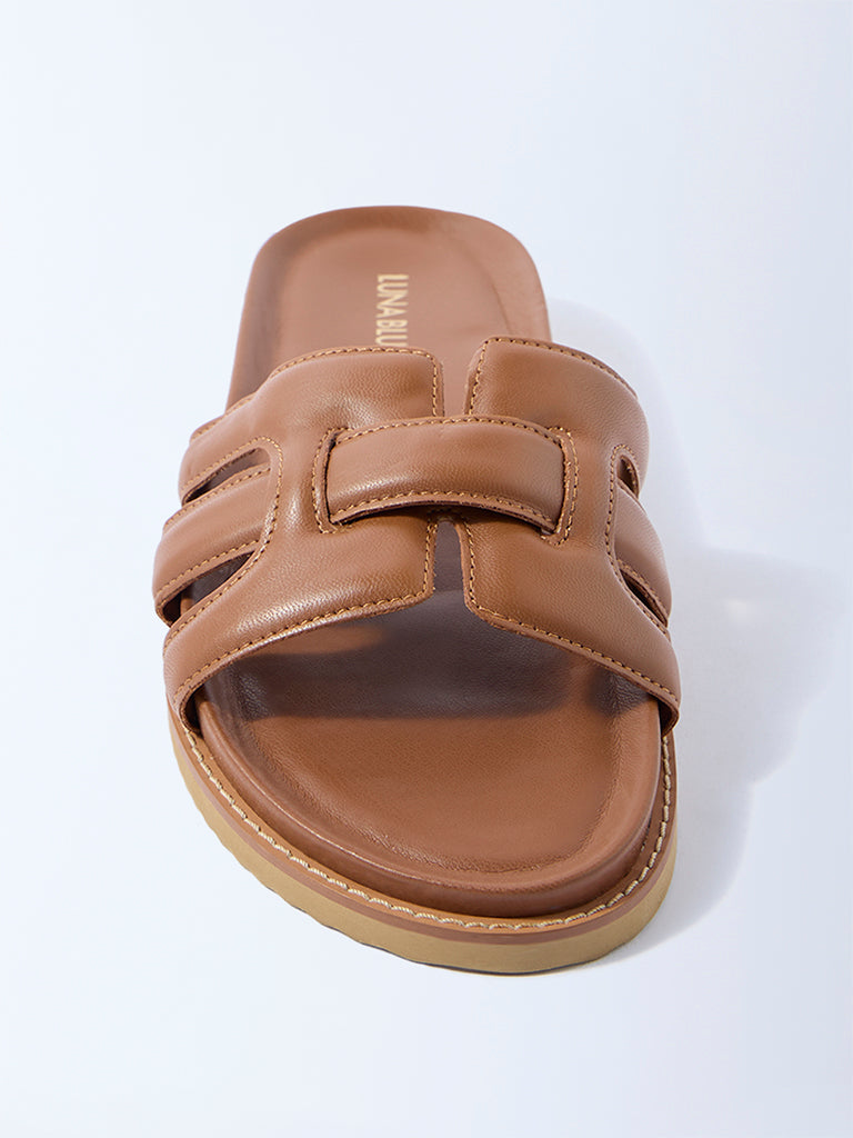 LUNA BLU Tan Multi-Strap Comfort Sandals - Exclusive