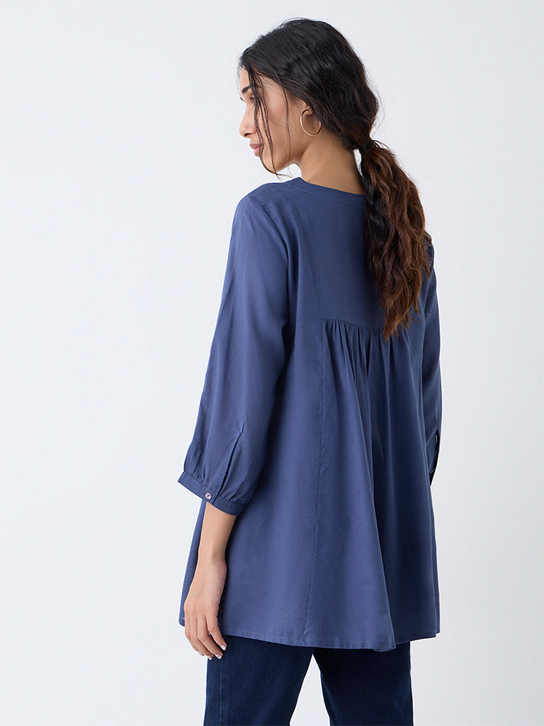 Utsa Indigo Embroidered Tunic