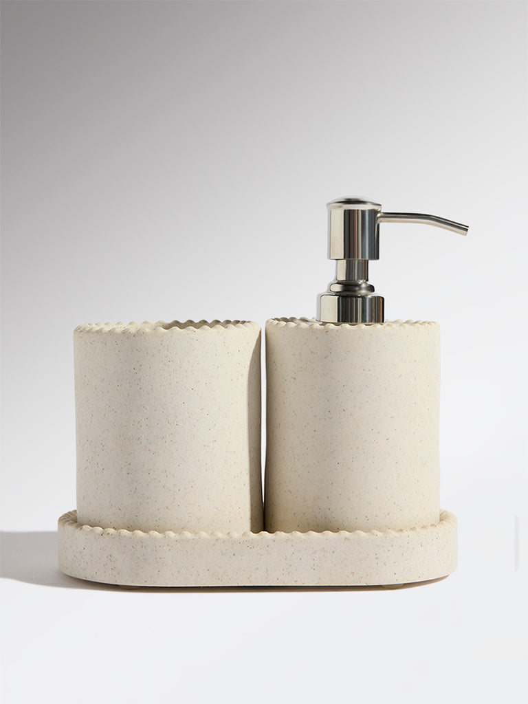 Westside Home White Solid Bathroom Accessory Set
