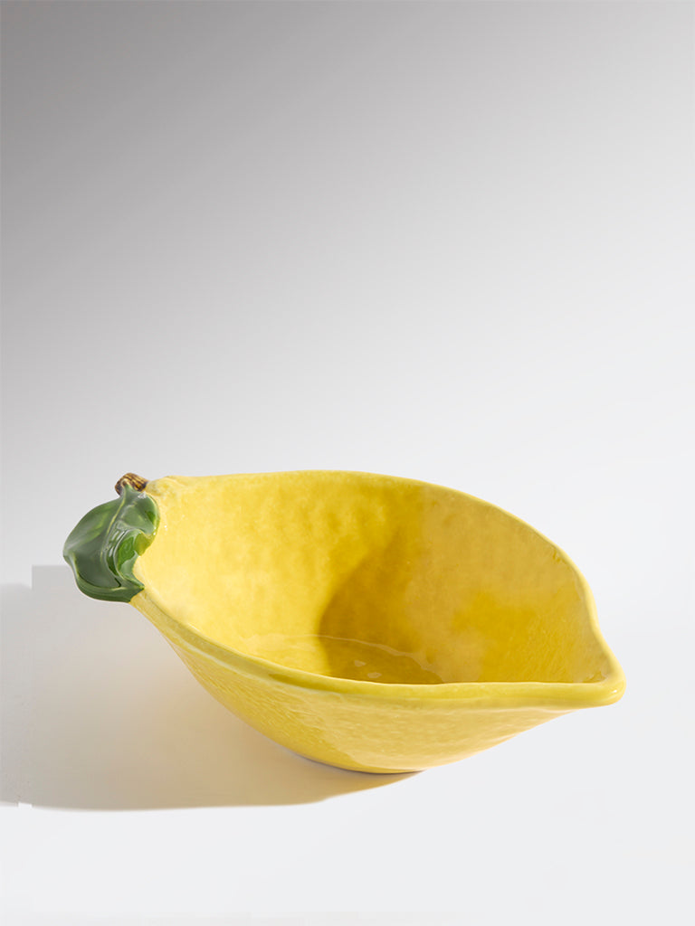 Westside Home Yellow Lemon Shaped Bowl - Large