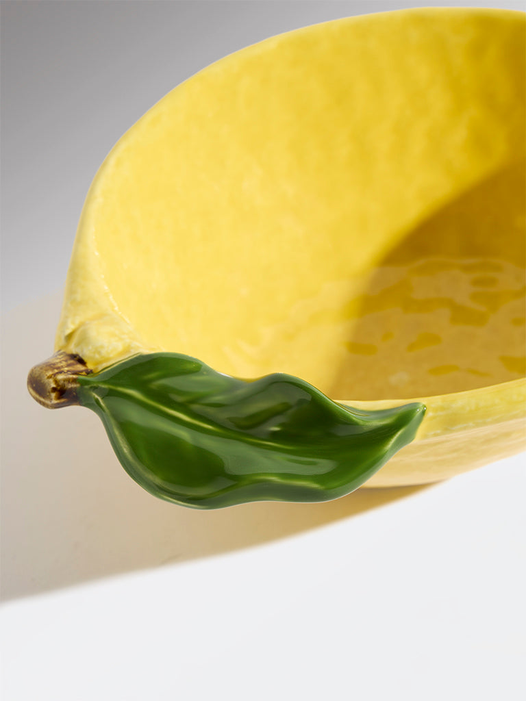 Westside Home Yellow Lemon Shaped Bowl - Large