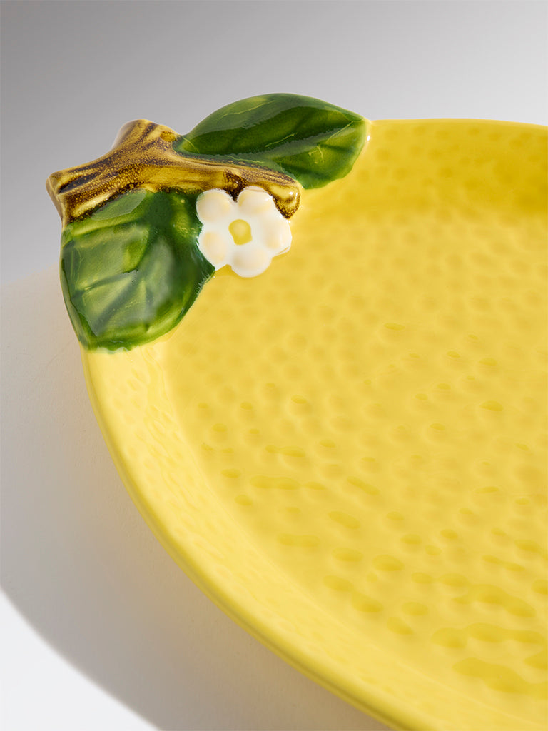 Westside Home Yellow Lemon Shaped Serving Platter