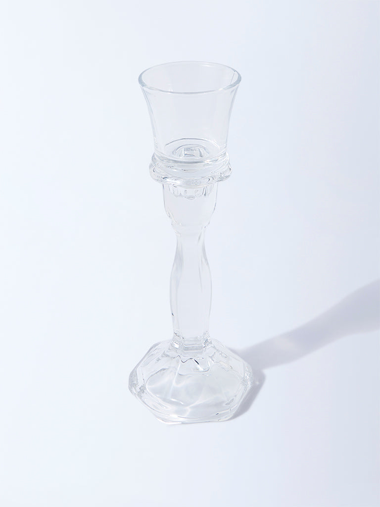 Westside Home Clear Glass Tapered Tealight Candle Holder - Large